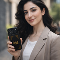 Qand Coffee Tough Brand Phone Case - Black & Gold