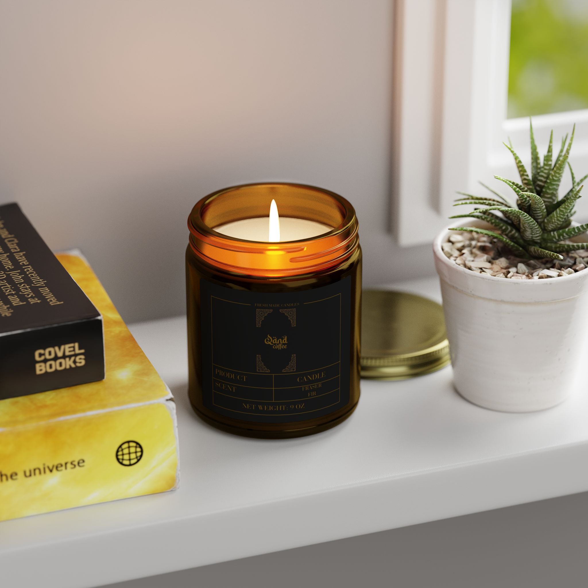 Fraser Fir Scented Candle; Amber, 9 oz